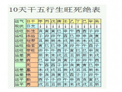 10天干五行生旺死绝表