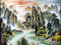聚宝盆山水画