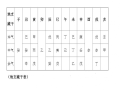 地支藏干表