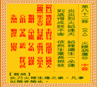 观音灵签 第八二签: 火烧葫芦谷